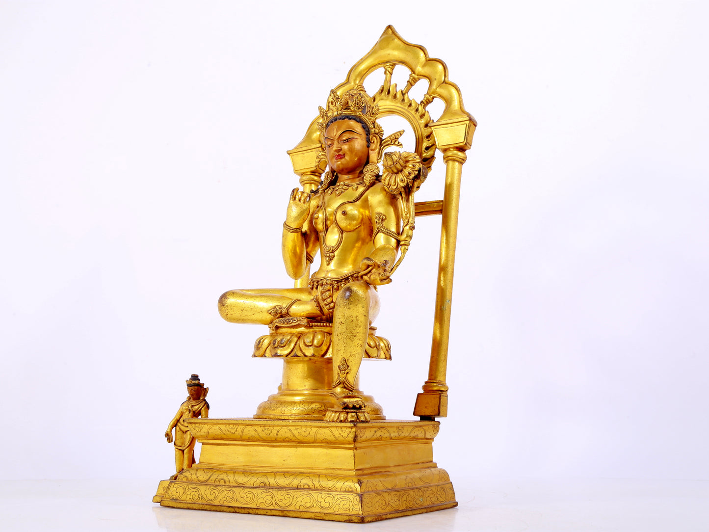 A majestic gilt bronze statue of Tara