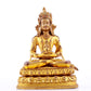 A solemn gilt bronze statue of Amitayus Buddha inlaid with hundreds of treasures