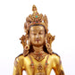 A solemn gilt bronze statue of Amitayus Buddha inlaid with hundreds of treasures