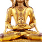 A solemn gilt bronze statue of Amitayus Buddha inlaid with hundreds of treasures