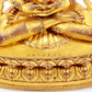 A solemn gilt bronze statue of Amitayus Buddha inlaid with hundreds of treasures