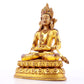 A solemn gilt bronze statue of Amitayus Buddha inlaid with hundreds of treasures