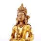 A solemn gilt bronze statue of Amitayus Buddha inlaid with hundreds of treasures