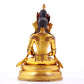 A solemn gilt bronze statue of Amitayus Buddha inlaid with hundreds of treasures