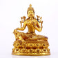 A majestic gilt bronze statue of green Tara