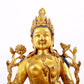 A majestic gilt bronze statue of green Tara