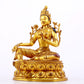 A majestic gilt bronze statue of green Tara