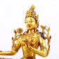 A majestic gilt bronze statue of green Tara