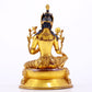 A majestic gilt bronze statue of green Tara