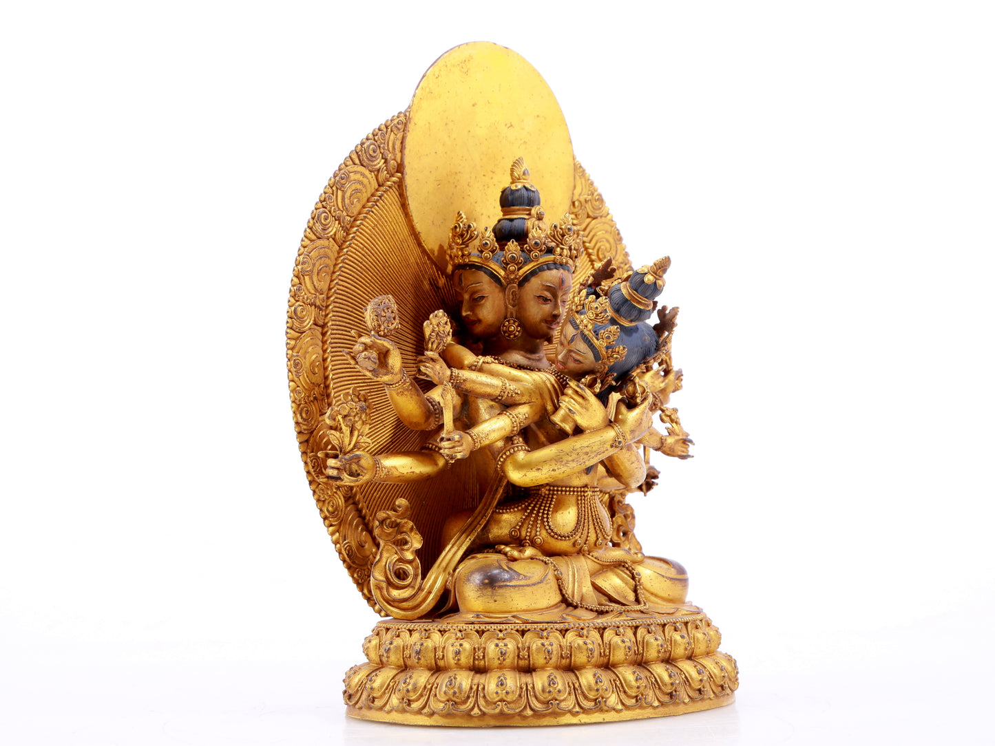 A majestic gilt bronze statue of the Buddha