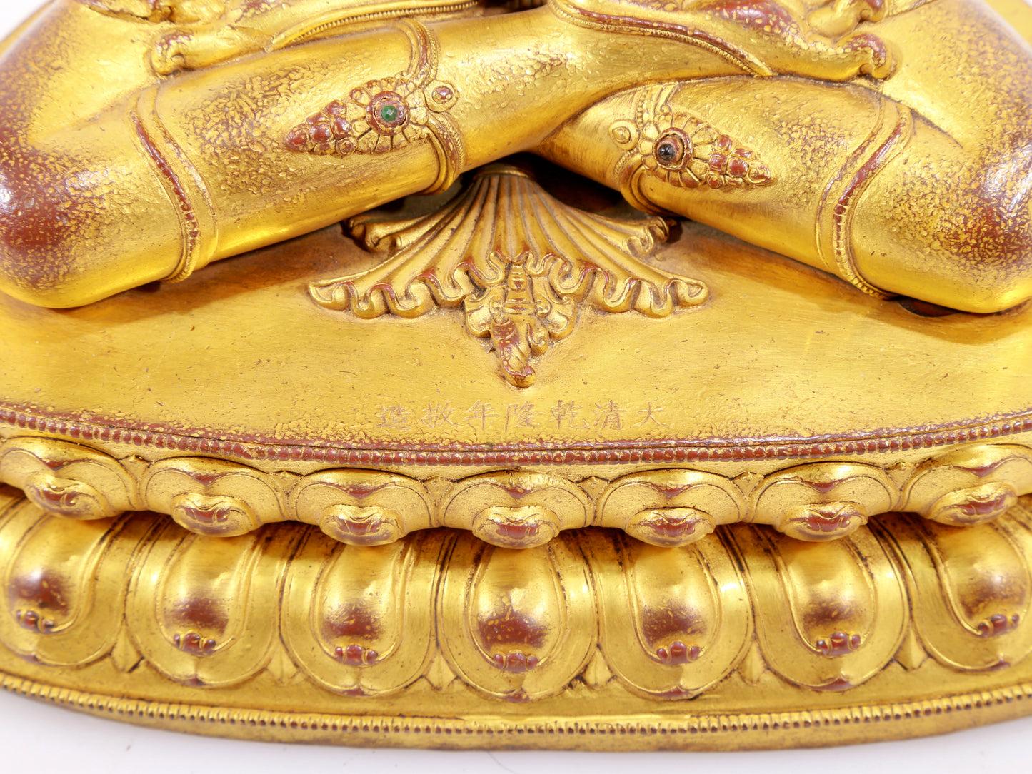 A majestic gilt bronze statue of Amitayus Buddha