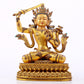 A solemn gilt bronze statue of Manjushri Bodhisattva inlaid with hundreds of treasures