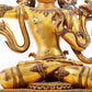 A solemn gilt bronze statue of Manjushri Bodhisattva inlaid with hundreds of treasures