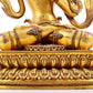 A solemn gilt bronze statue of Manjushri Bodhisattva inlaid with hundreds of treasures