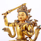 A solemn gilt bronze statue of Manjushri Bodhisattva inlaid with hundreds of treasures