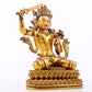 A solemn gilt bronze statue of Manjushri Bodhisattva inlaid with hundreds of treasures