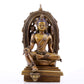 A solemn alloy copper inlaid silver-green Tara statue