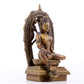 A solemn alloy copper inlaid silver-green Tara statue