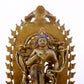 A majestic alloy copper inlaid silver standing statue of Tara