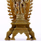 A majestic alloy copper inlaid silver standing statue of Tara