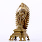 A majestic alloy copper inlaid silver standing statue of Tara