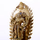 A majestic alloy copper inlaid silver standing statue of Tara