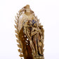 A majestic alloy copper inlaid silver standing statue of Tara