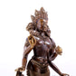 solemn alloy copper inlaid silver Buddha statue