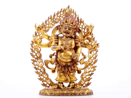 A solemn gilt bronze Vajra statue