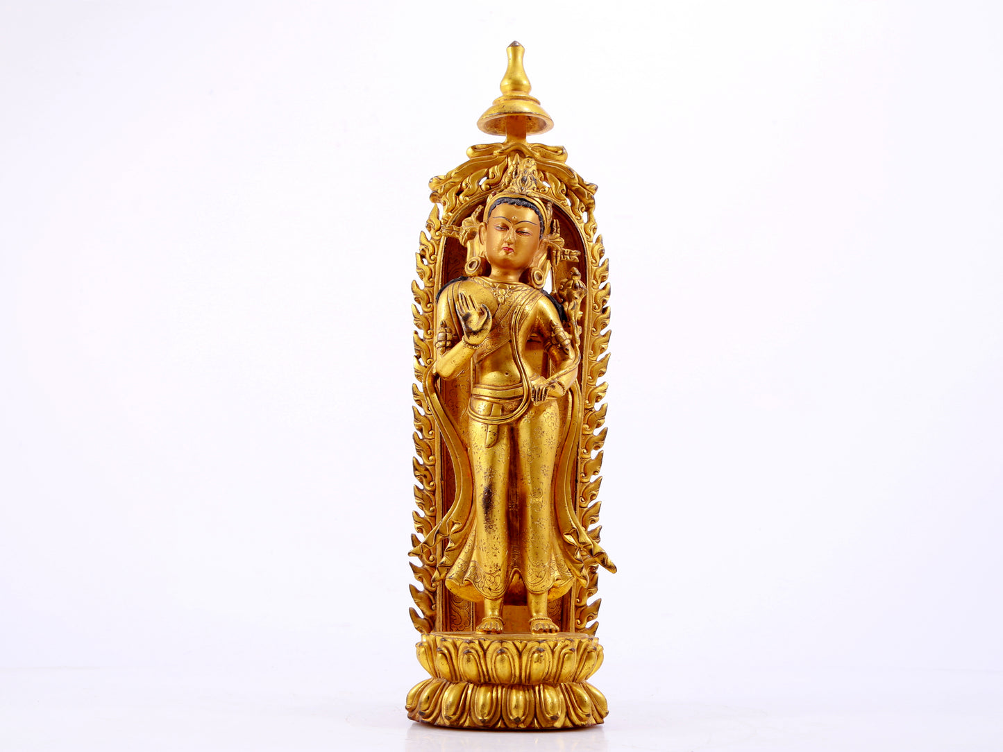 A majestic gilt bronze statue of Tara