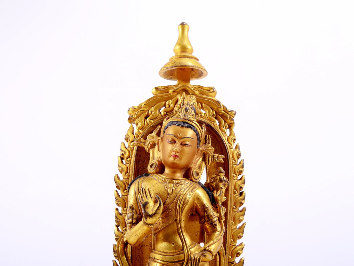 A majestic gilt bronze statue of Tara