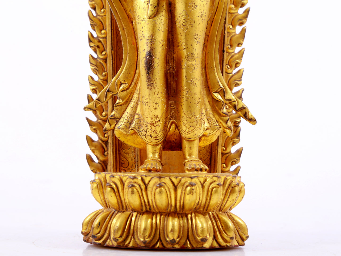 A majestic gilt bronze statue of Tara