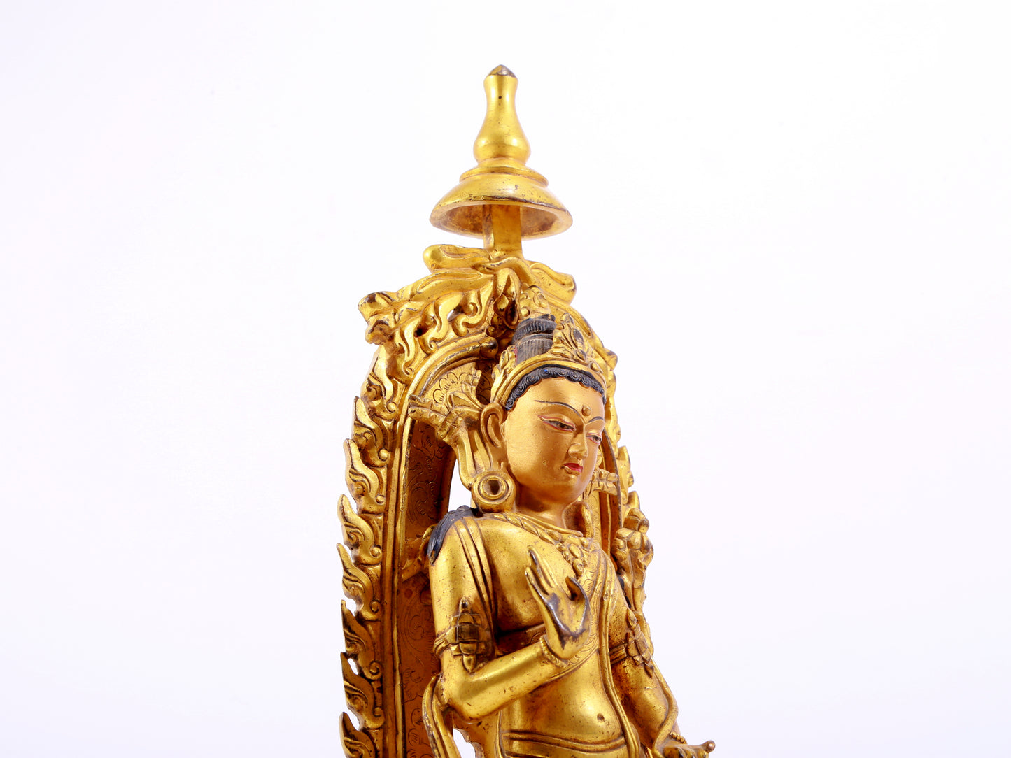 A majestic gilt bronze statue of Tara