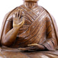 A solemn alloy copper inlaid silver statue of the guru