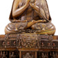 A solemn alloy copper inlaid silver statue of the guru