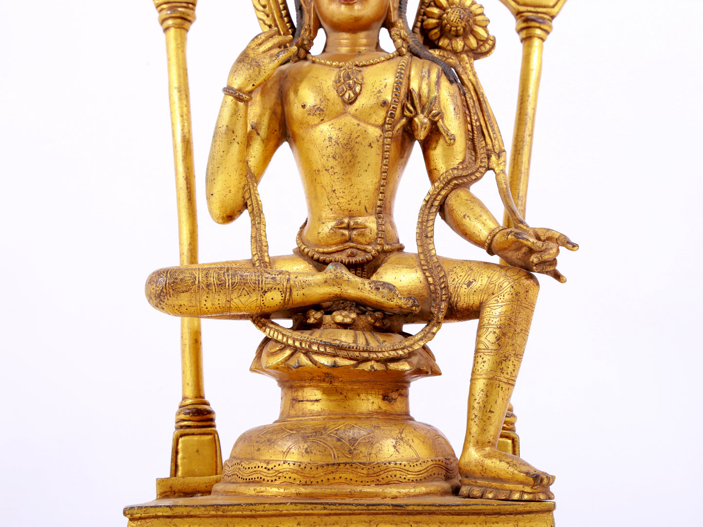 A majestic gilt bronze statue of green Tara