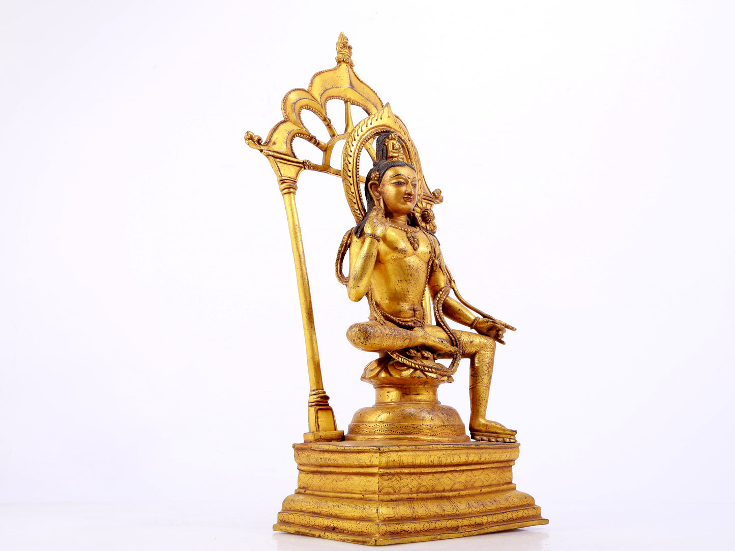 A majestic gilt bronze statue of green Tara