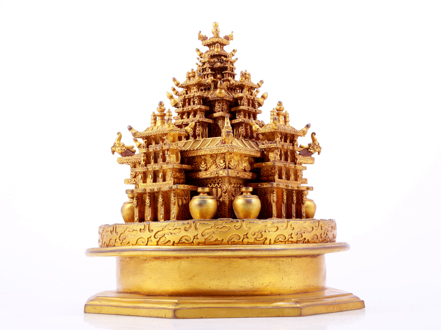 A stunning gilt bronze altar ornament
