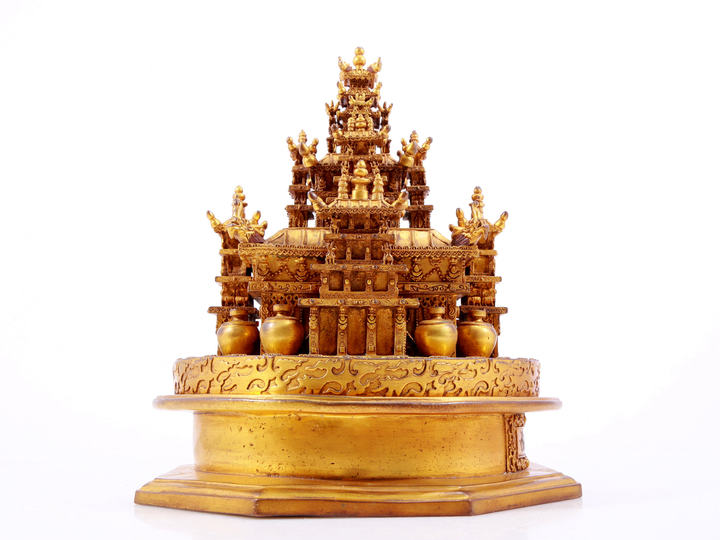 A stunning gilt bronze altar ornament