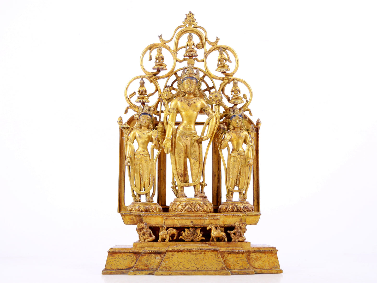 A majestic gilt bronze statue of Tara