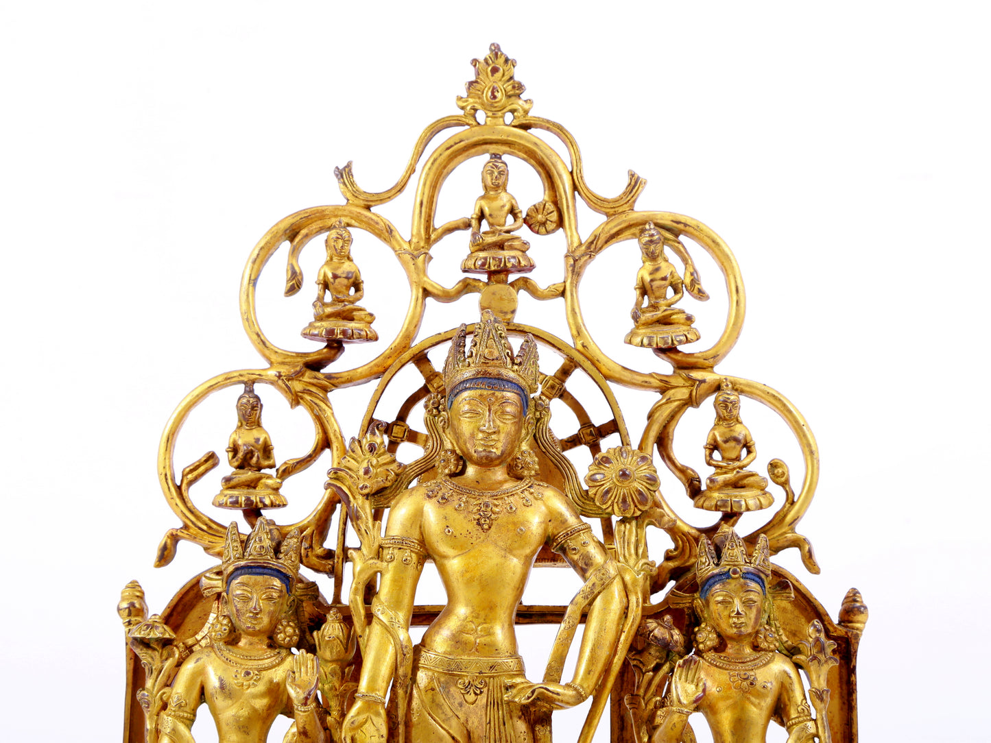 A majestic gilt bronze statue of Tara