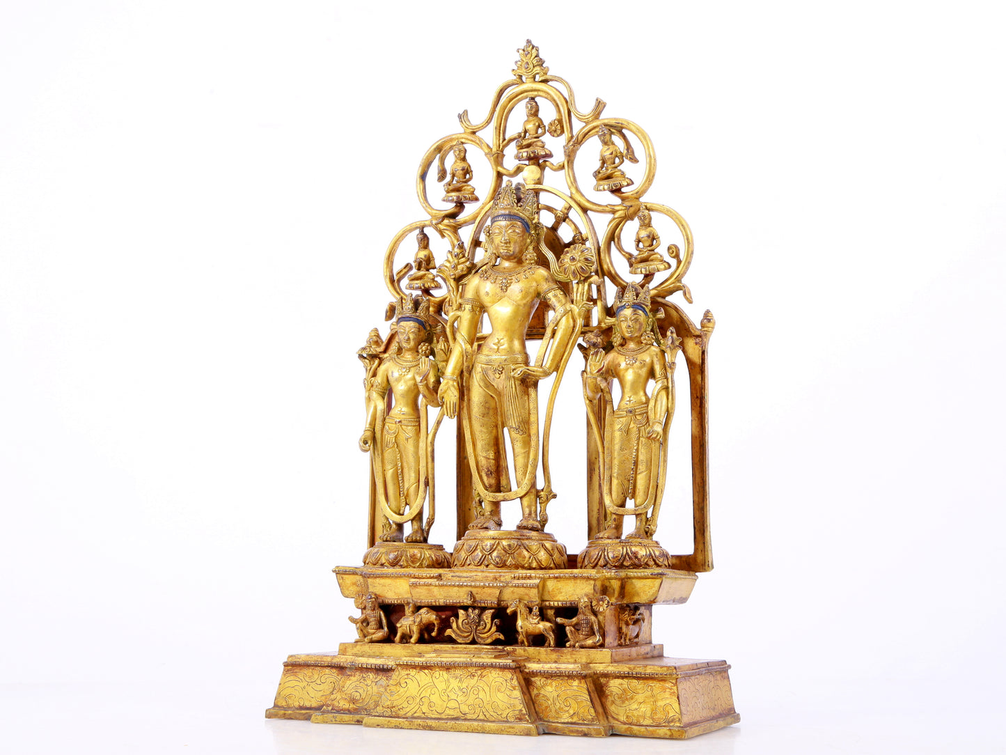 A majestic gilt bronze statue of Tara