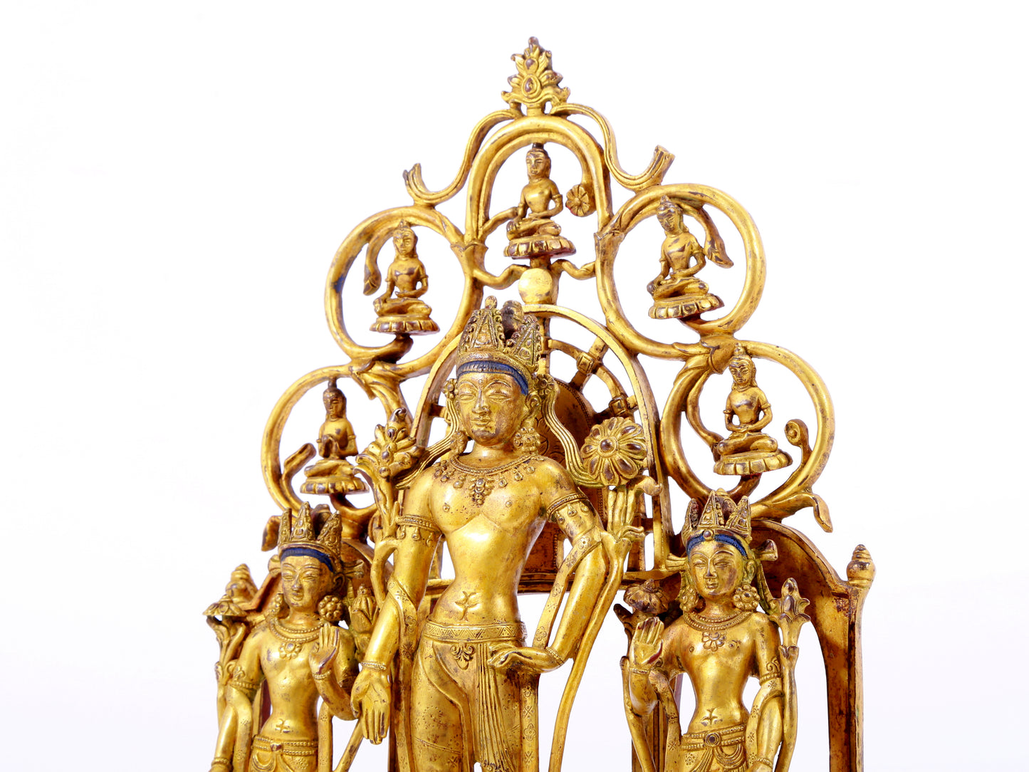 A majestic gilt bronze statue of Tara