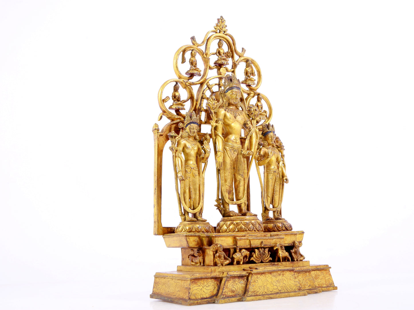 A majestic gilt bronze statue of Tara