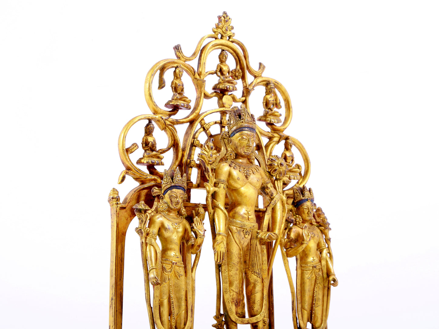 A majestic gilt bronze statue of Tara