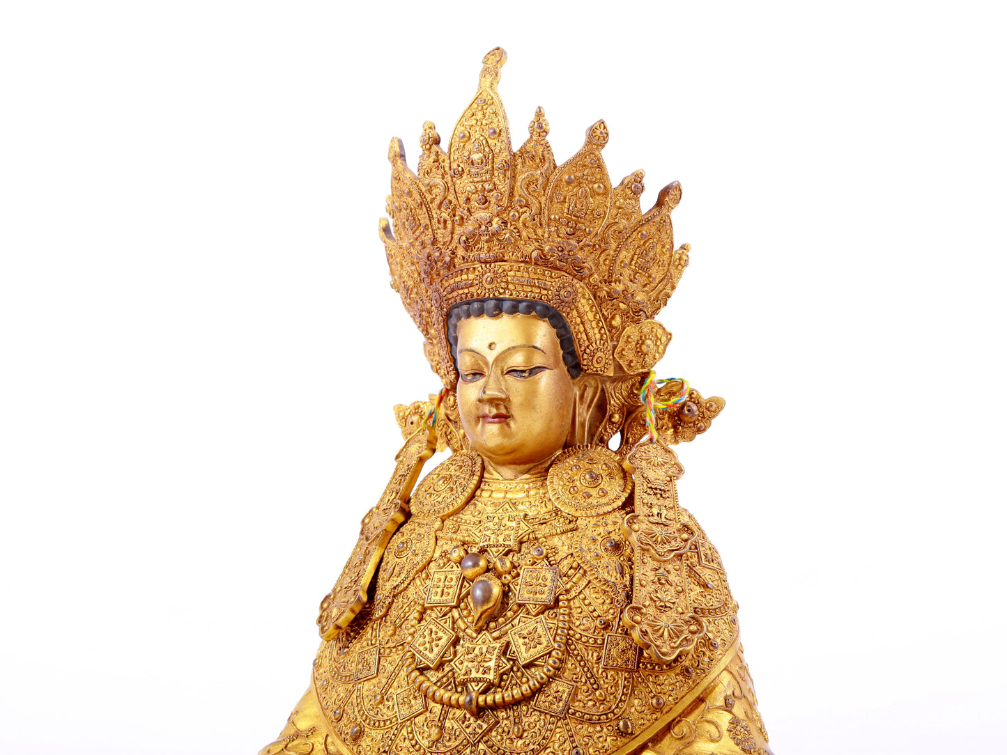 A solemn gilt bronze Bodhisattva with six-character inscription Qianlong