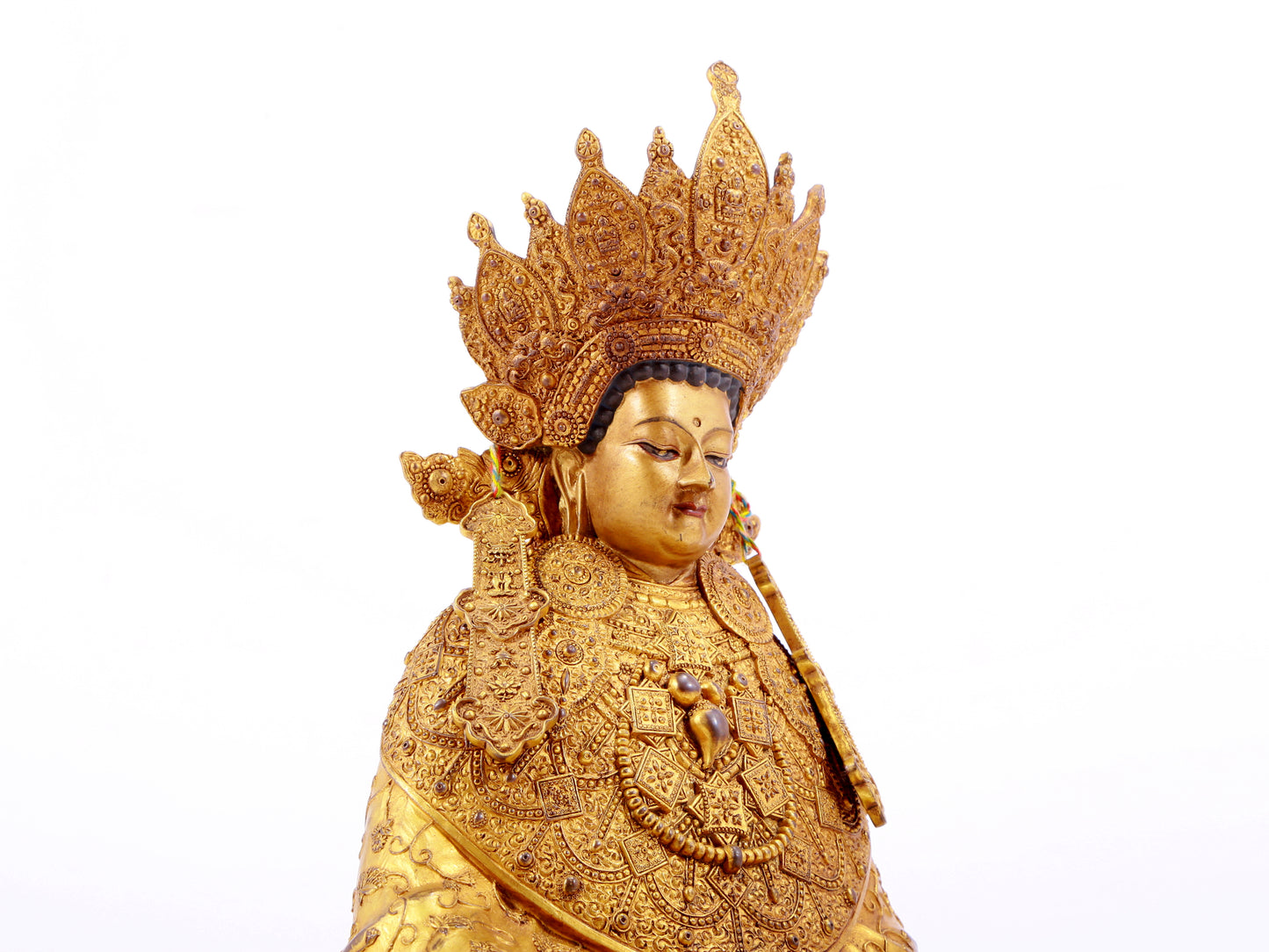 A solemn gilt bronze Bodhisattva with six-character inscription Qianlong