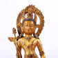 A solemn gilt bronze statue of Tara inlaid with hundreds of treasures