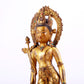 A solemn gilt bronze statue of Tara inlaid with hundreds of treasures