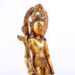 A solemn gilt bronze statue of Tara inlaid with hundreds of treasures